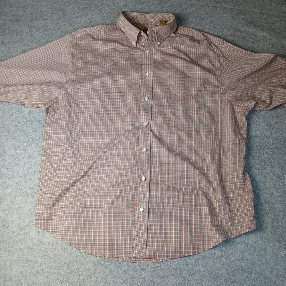 Roundtree & Yorke Button Down Mens 2XB Multicolor Plaid Non-Iron‎ Gold Label